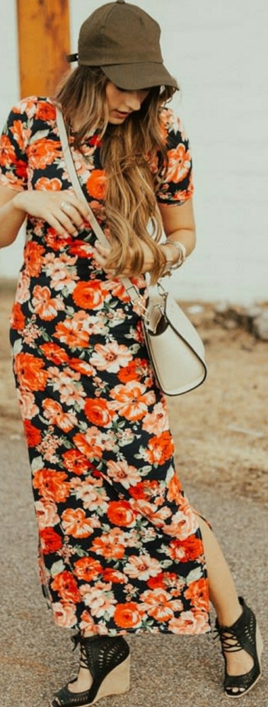 Double slit maxi dress- floral print